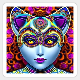 Catgirl DMTfied (20) - Trippy Psychedelic Art Sticker